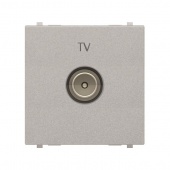 Механизм ТВ розетки, простой, 2-модульный, серия Zenit, цвет серебристый